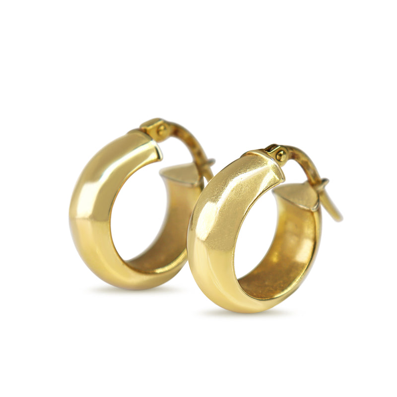 18ct Yellow Gold Thick Hoop Earrings