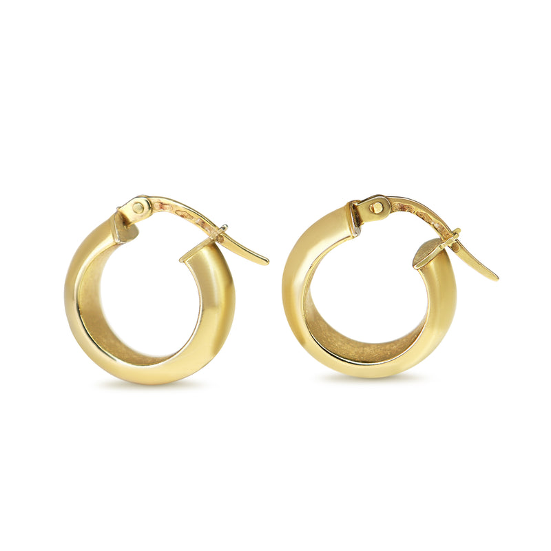 18ct Yellow Gold Thick Hoop Earrings