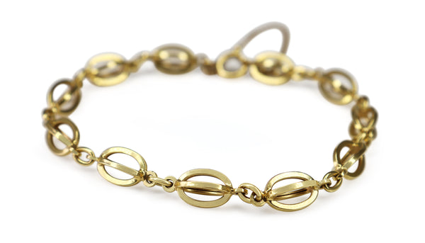 18ct Yellow Gold Open Fancy Link Bracelet