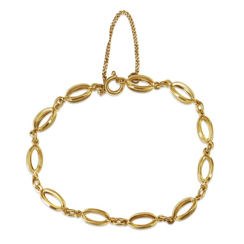 18ct Yellow Gold Open Fancy Link Bracelet