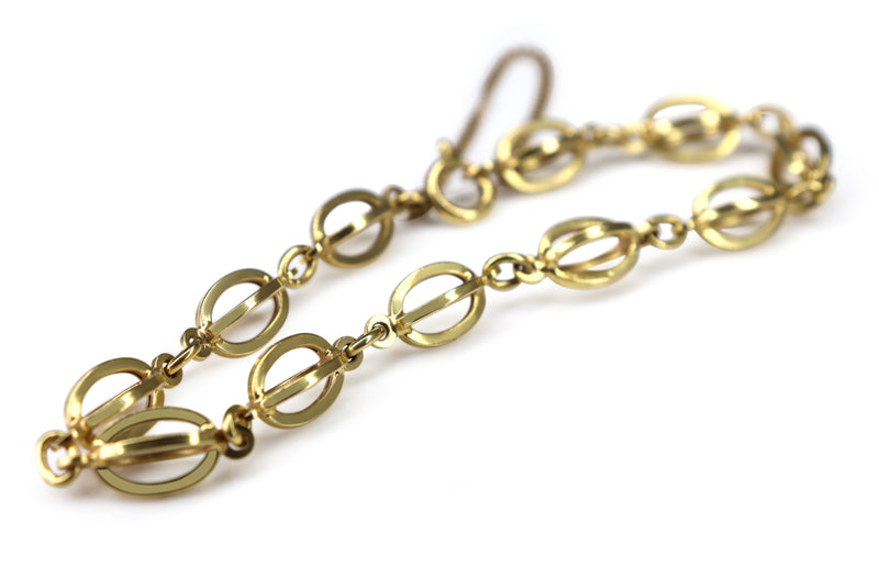 18ct Yellow Gold Open Fancy Link Bracelet