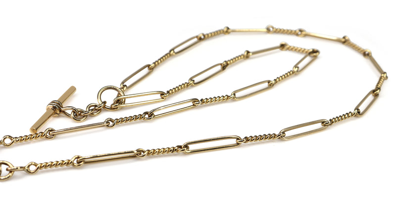 9ct Yellow Gold Fancy Link Fob Chain Necklace