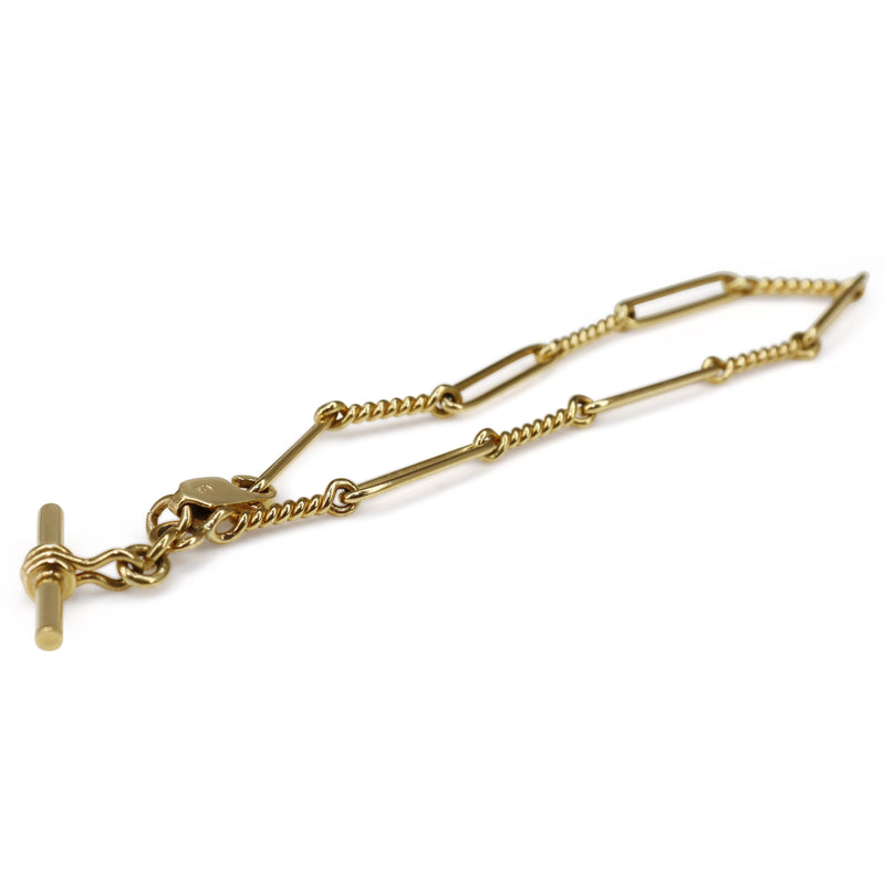 9ct Yellow Gold Fancy Link Fob Chain Bracelet