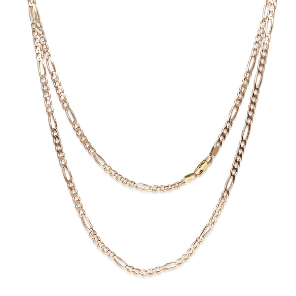 9ct Rose Gold Flat Curb Link Chain Necklace