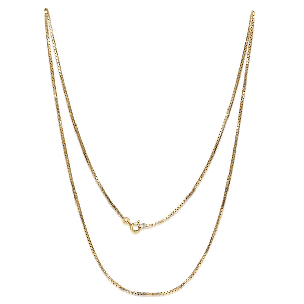 9ct Yellow Gold Fine Box Chain Necklace