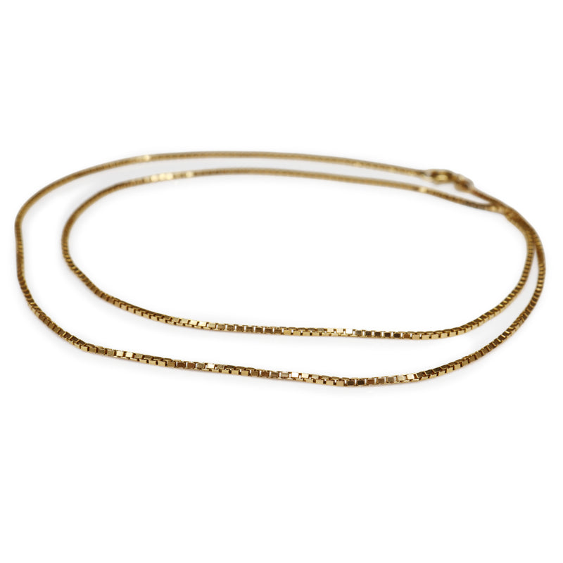 9ct Yellow Gold Fine Box Chain Necklace