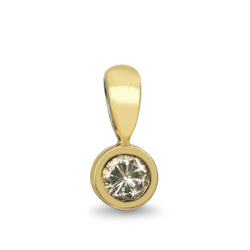 18ct Yellow Gold Champagne Bezel Solitaire Diamond Pendant