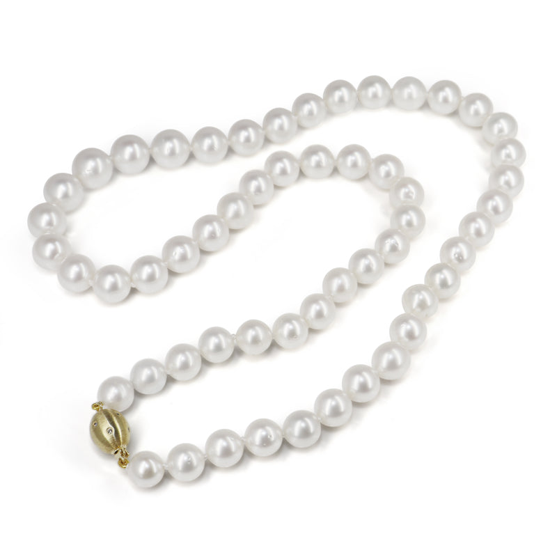 9 - 11 mm South Sea Pearl Strand on 14ct Matte Diamond Clasp