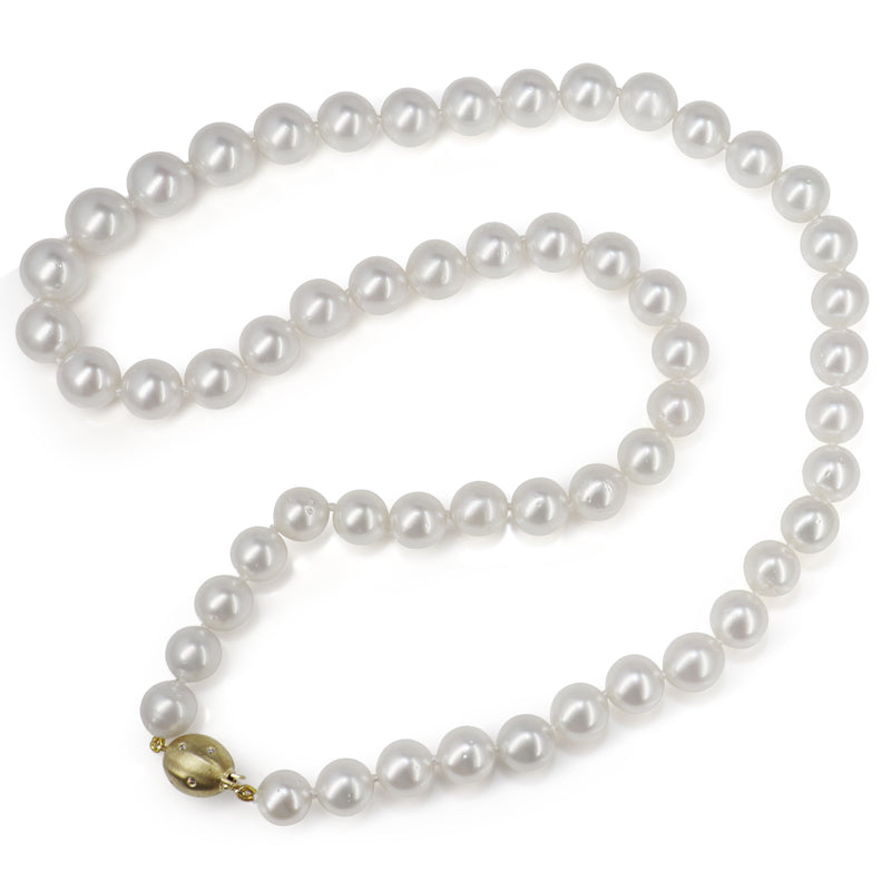 9 - 11 mm South Sea Pearl Strand on 14ct Matte Diamond Clasp