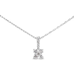 Platinum Clover Style Diamond Necklace