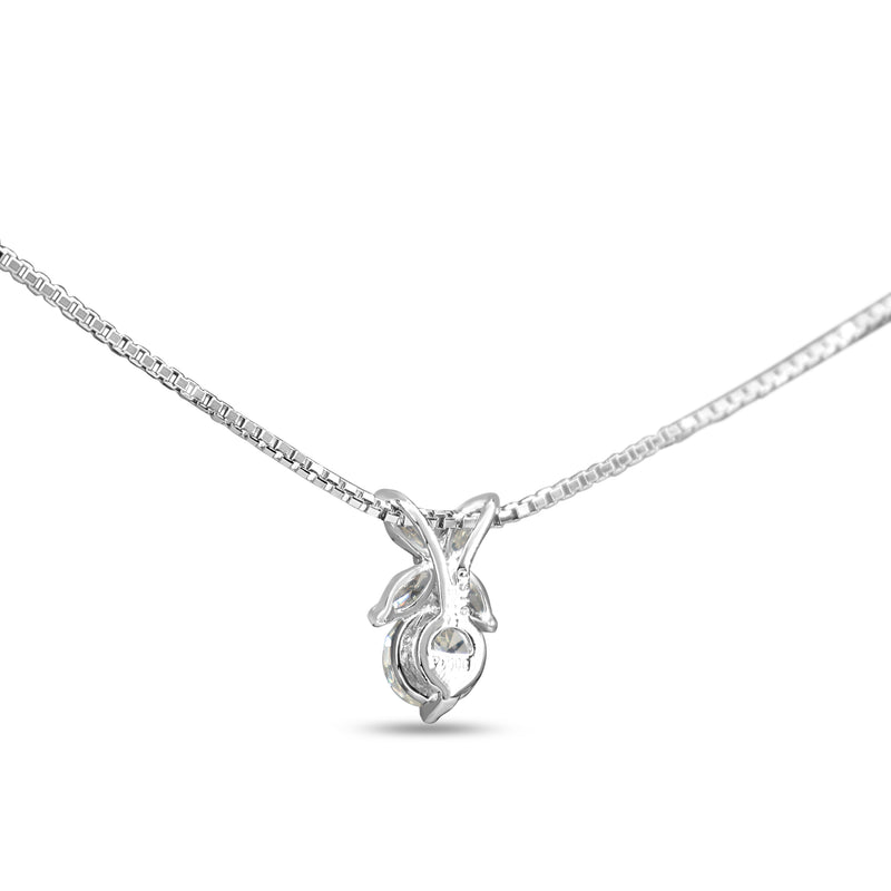 Platinum Round and Marquise Diamond Necklace