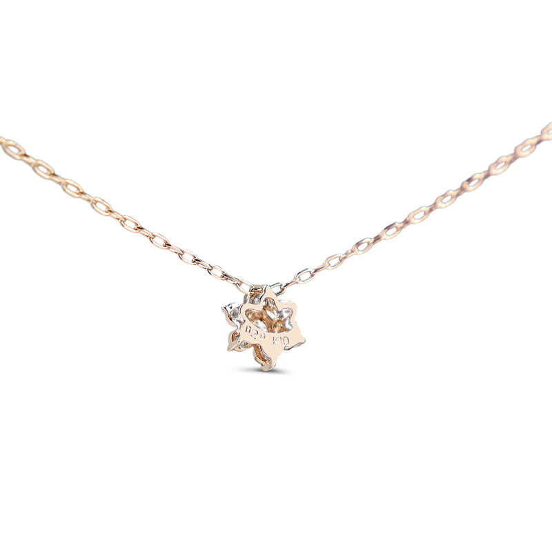 10ct Rose Gold Flower Cluster Diamond Necklace