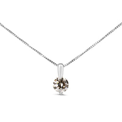 Platinum Champagne Diamond Solitaire Necklace