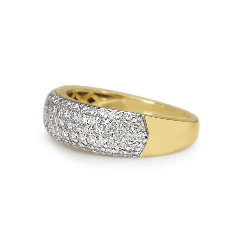 18ct Yellow and White Gold Pavé Diamond Band Ring