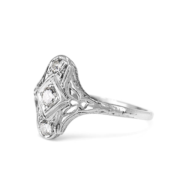 Platinum Art Deco Old Cut Diamond Ring