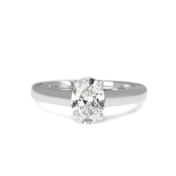 Platinum 1.00ct Oval Diamond Solitaire Ring