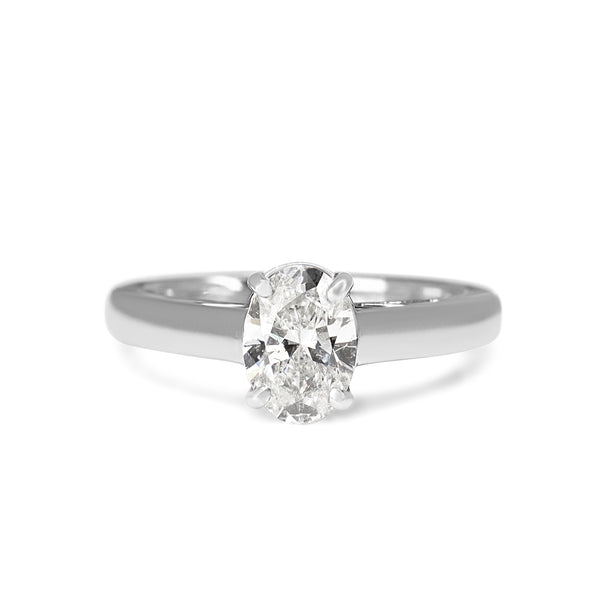 Platinum 1.00ct Oval Diamond Solitaire Ring