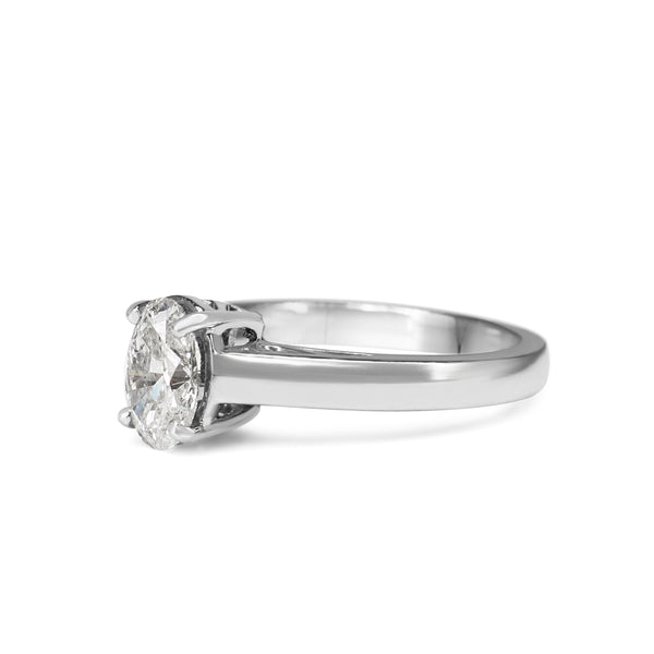 Platinum 1.00ct Oval Diamond Solitaire Ring