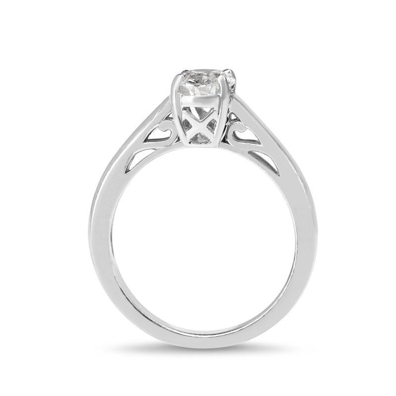 Platinum 1.00ct Oval Diamond Solitaire Ring