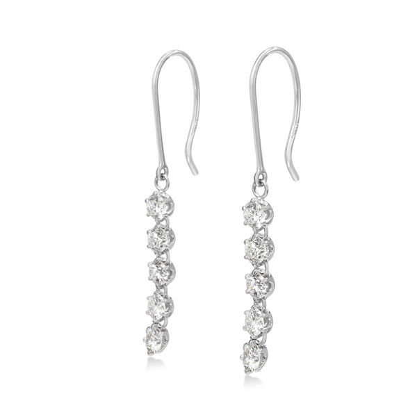 Platinum 1.00ct Diamond Drop Earrings