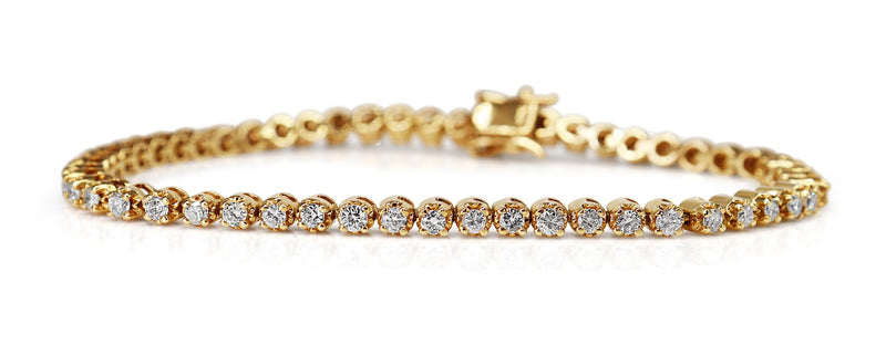 14ct Yellow Gold 2.00ct Diamond Tennis Bracelet