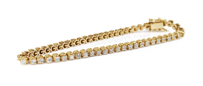 14ct Yellow Gold 2.00ct Diamond Tennis Bracelet