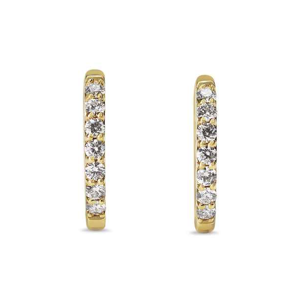 9ct Yellow Gold .25ct Diamond Hoop Earrings