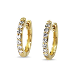 9ct Yellow Gold .25ct Diamond Hoop Earrings