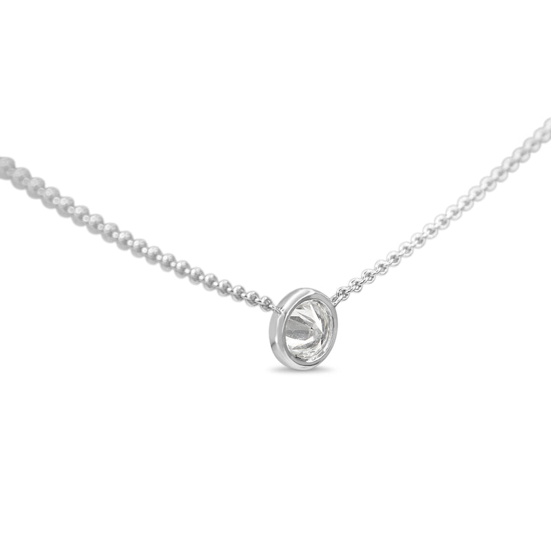 18ct White Gold .42ct Diamond Bezel Solitaire Necklace