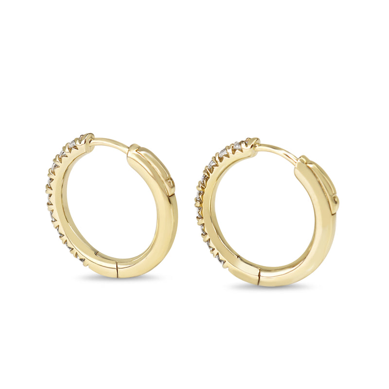 9ct Yellow Gold .65ct Diamond Hoop Earrings