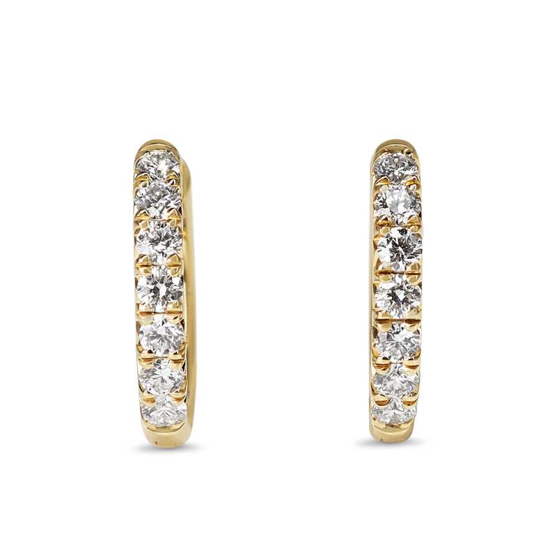 9ct Yellow Gold .50ct Diamond Hoop Earrings