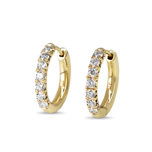 9ct Yellow Gold .50ct Diamond Hoop Earrings