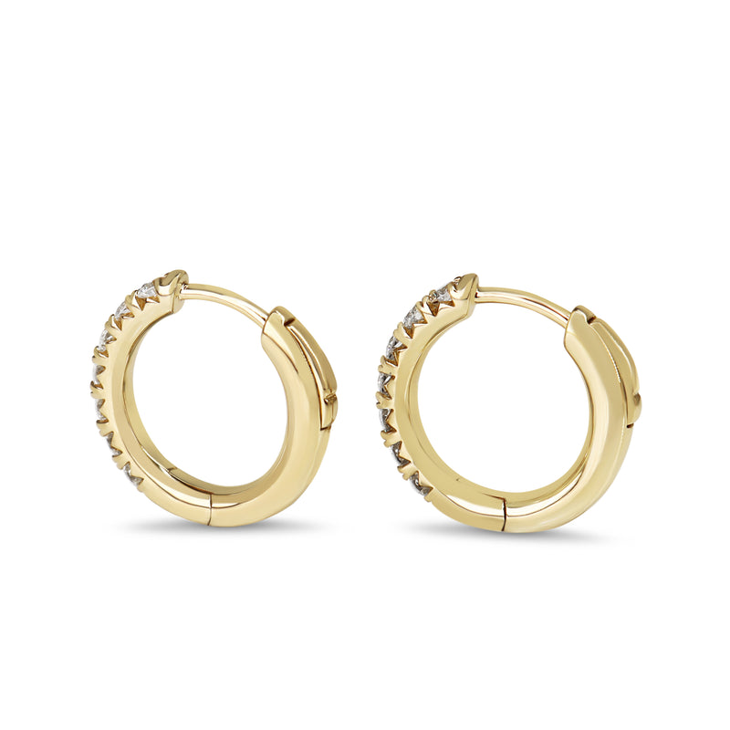 9ct Yellow Gold .50ct Diamond Hoop Earrings