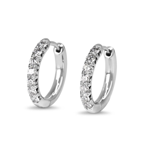 9ct White Gold .50ct Diamond Hoop Earrings