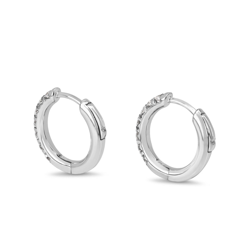 9ct White Gold .50ct Diamond Hoop Earrings