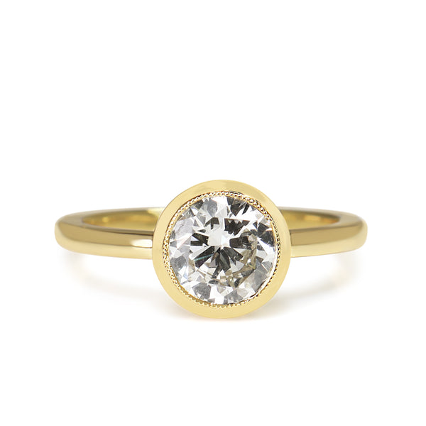 18ct Yellow Gold Old Cut Bezel Diamond Solitaire Ring