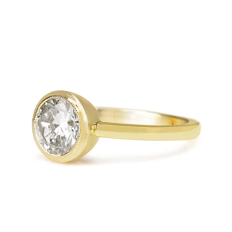 18ct Yellow Gold Old Cut Bezel Diamond Solitaire Ring