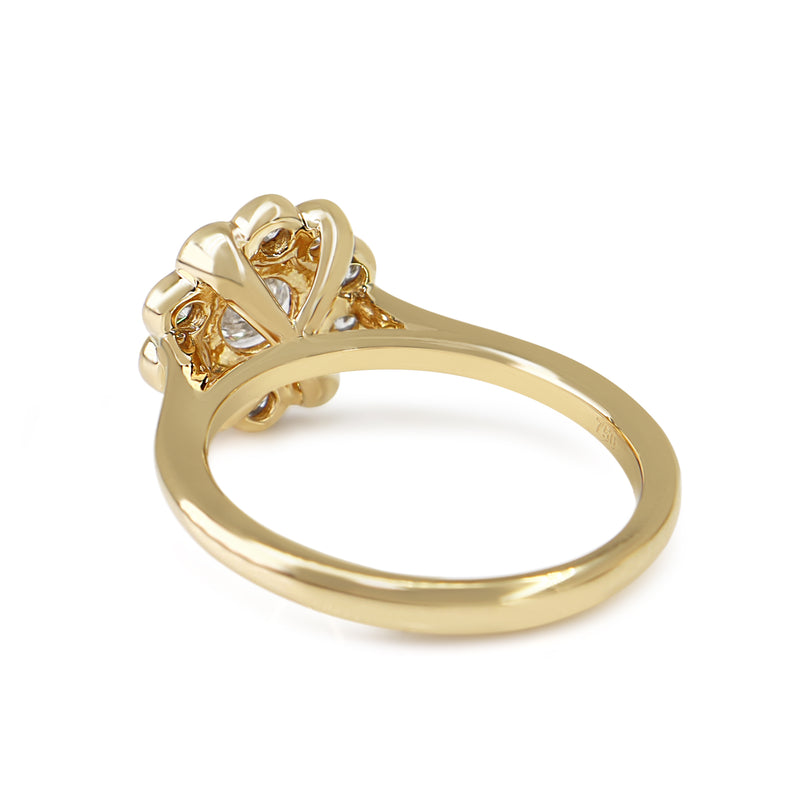 18ct Yellow Gold Diamond Daisy Style Ring