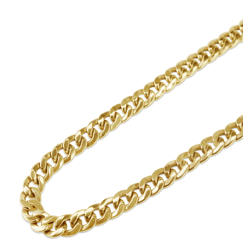 9ct Yellow Gold Flat Curb Link Necklace