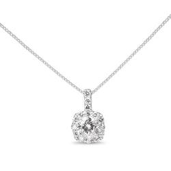 Platinum Diamond Halo Necklace