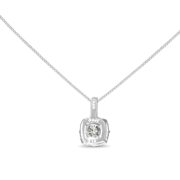 Platinum Diamond Halo Necklace