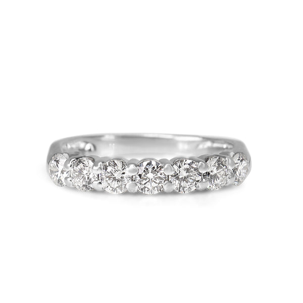 Platinum 1.00ct Diamond Shared Claw Band Ring