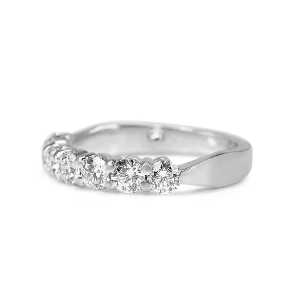 Platinum 1.00ct Diamond Shared Claw Band Ring