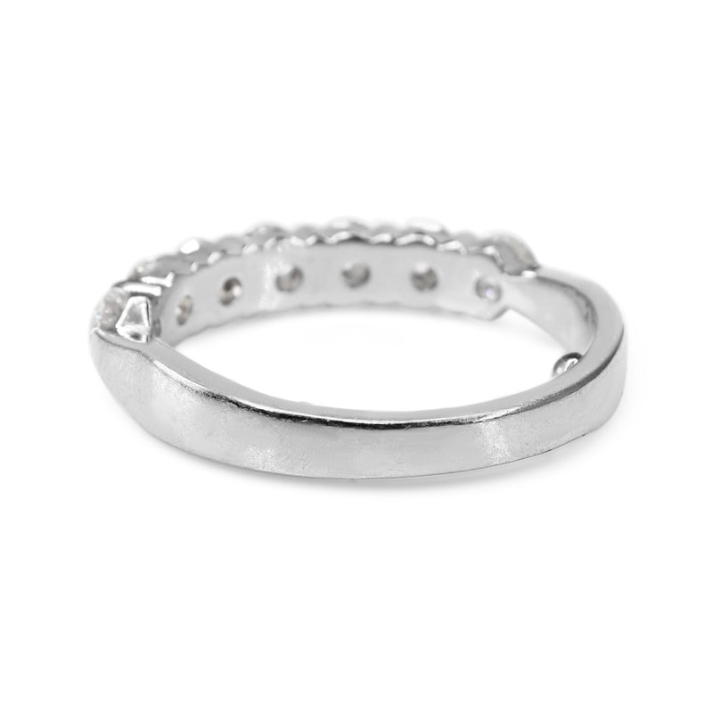 Platinum 1.00ct Diamond Shared Claw Band Ring