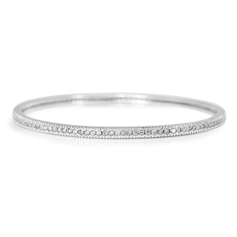 14ct White Gold 1.30ct All Round Diamond Bangle