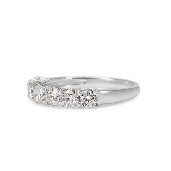 Platinum 1.04ct Diamond Shared Claw Band Ring