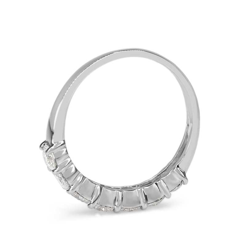 Platinum 1.04ct Diamond Shared Claw Band Ring