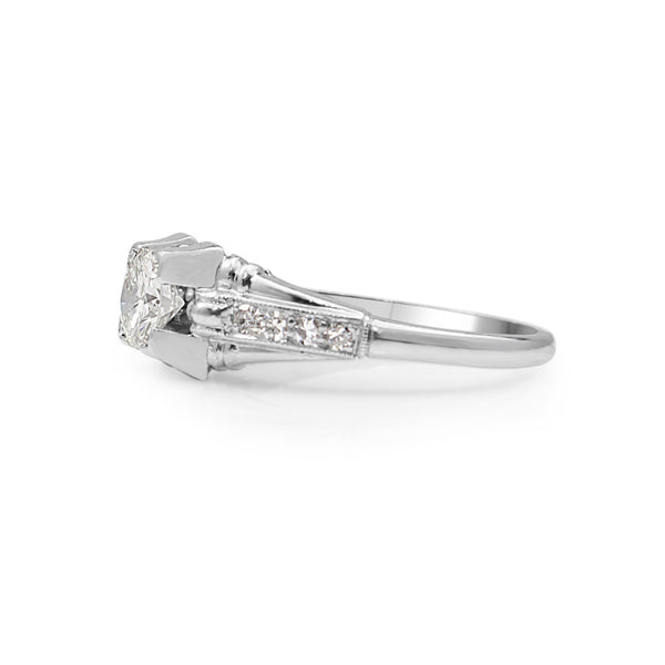 Platinum Deco Old Cut Diamond Ring