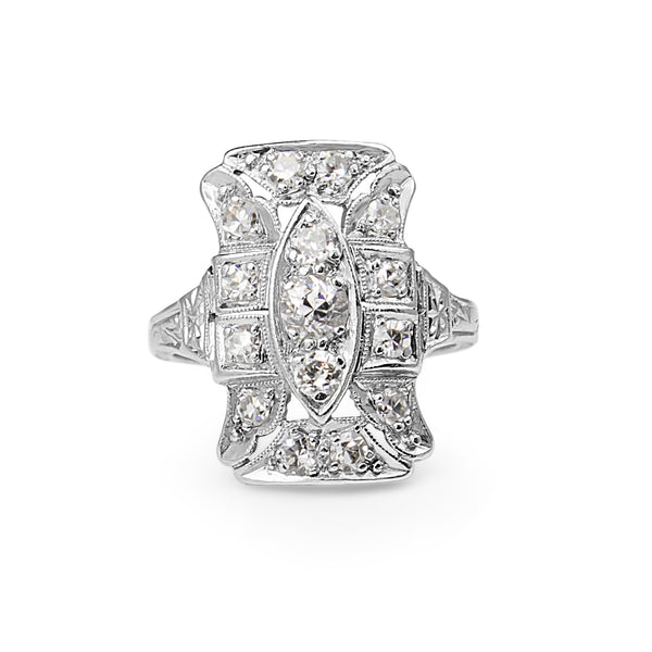 Platinum Art Deco Diamond Ring