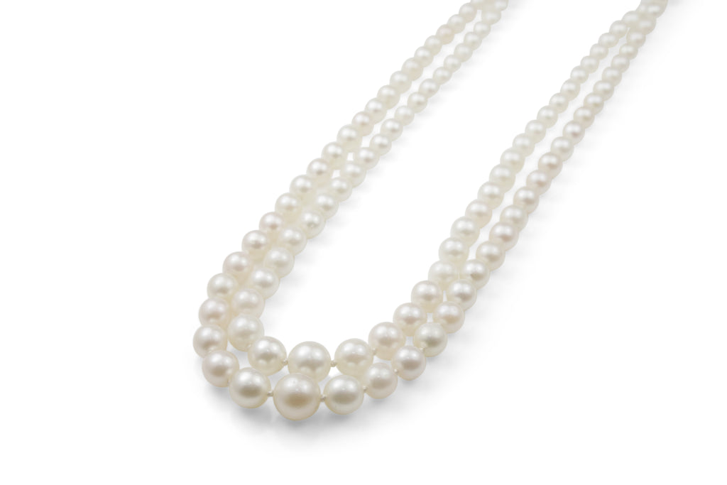 Double strand akoya hot sale pearl necklace